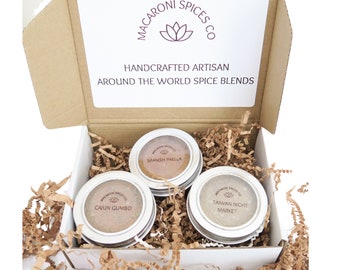 Around the World Spice Mixes Gift Set - 3 Reusable Tins with 1 oz Spice Mix