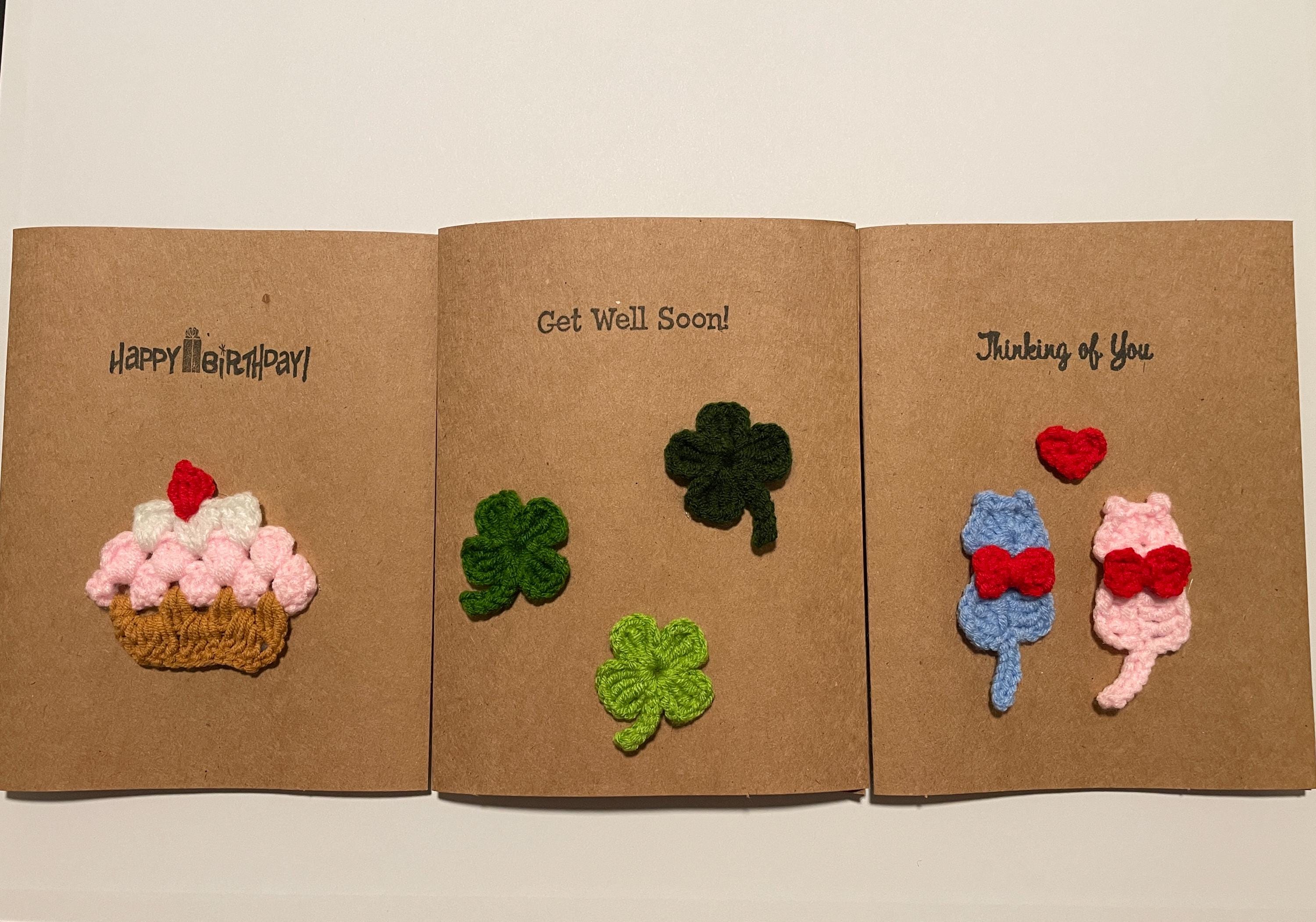 Handmade Crochet Greeting Card Handmade Birthday Card Gift Card Gift ...