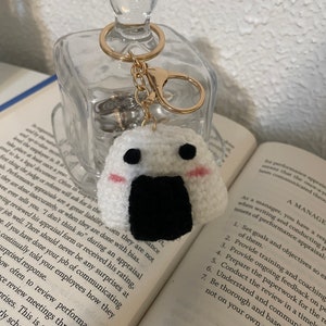 Handmade Crochet onigiri Keychain