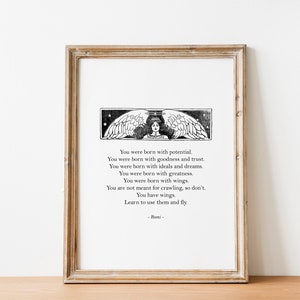 Rumi gedicht/manifestatie poster/Angel kunst/zelfliefde print