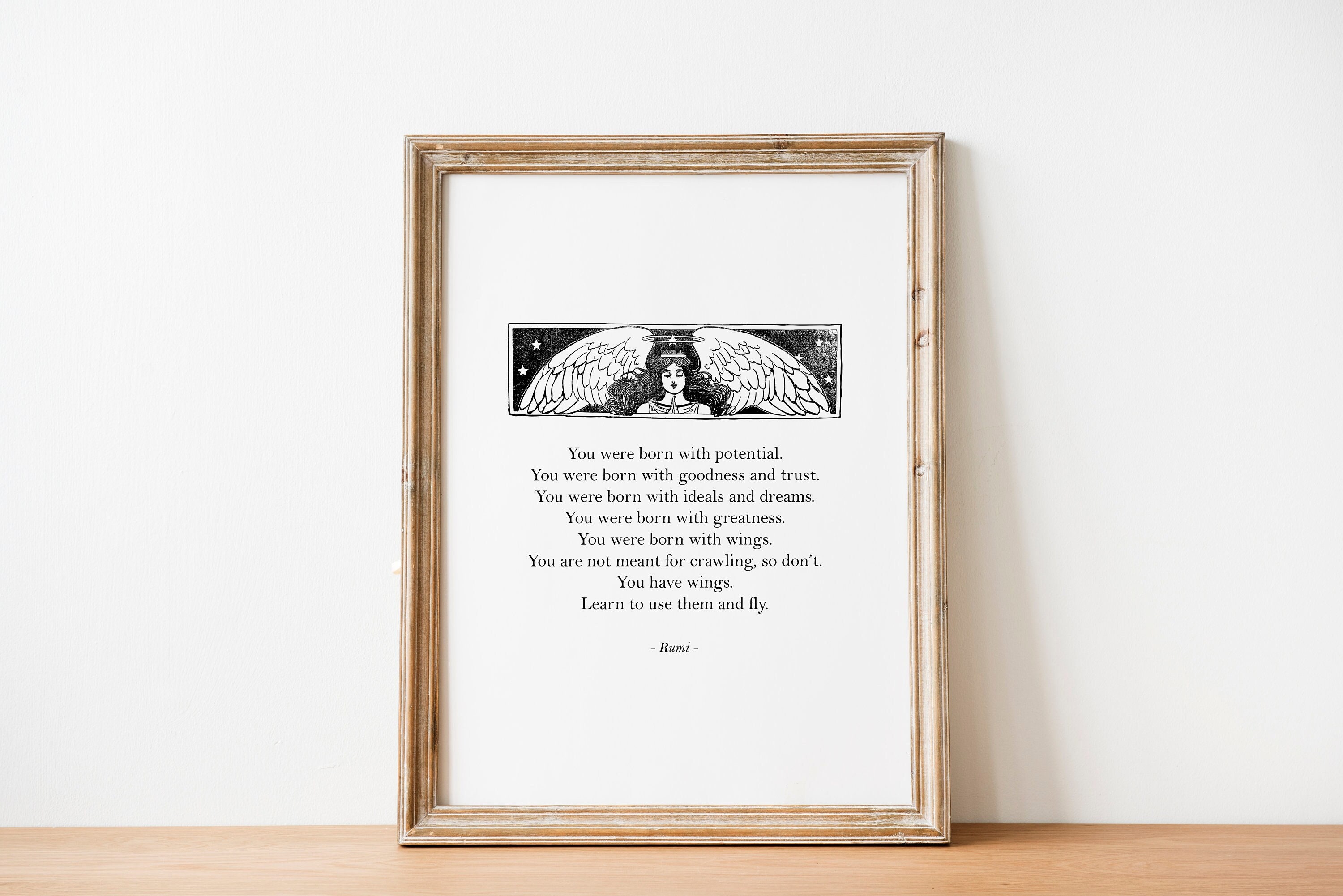 Rumi Poem / Manifestation Poster / Angel Art / Self Love Print - Etsy