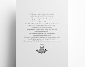 Niguma Poem / Meditation wall art / Buddhist prayer