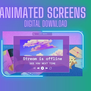 Cozy Animated Twitch Screens | Starting, Be Right Back, Ending, Offline | Music and Cats