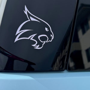 Texas State Boko the Bobcat Vinyl Decal Sticker Football, Basketball, Baseball, Softball,  For Windows, Hydroflasks Laptop Gift