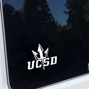 UCSD Tritans Vinyl Decal Sticker Football, Basketball, Baseball, Softball,  For Windows, Hydroflasks Laptop Gift