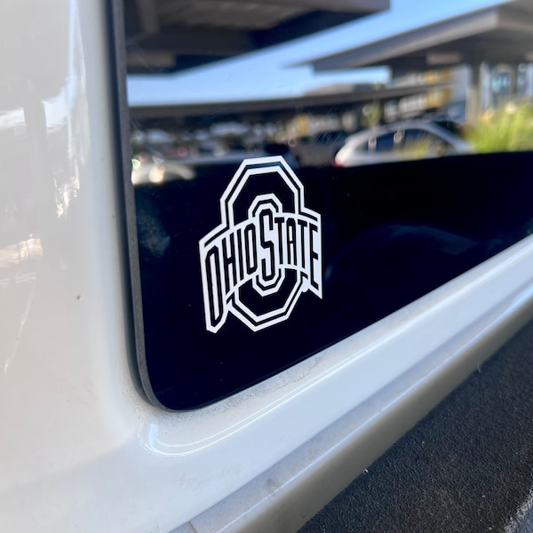 Ohio State Buckeyes College Vinyl Decal Sticker Football, Basketball, Baseball, Softball,  For Windows, Hydroflasks Laptop Gift