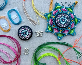Advanced DIY macrame kit, step-by-step video tutorial, all materials included