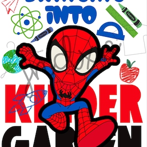 Spiderman Kindergarten Svg, Png. - Etsy
