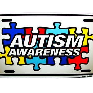 AUTISM AWARENESS Metall Auto Neuheit Nummernschild Auto tag