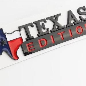 TEXAS EDITION 3D-Emblem aus glänzendem schwarzem ABS-Kunststoff
