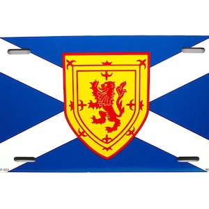 SCOTLAND, SCOTTISH Flag Metal Car Novelty License Plate. St Andrew&#39;s Cross Scottish Royal Arms