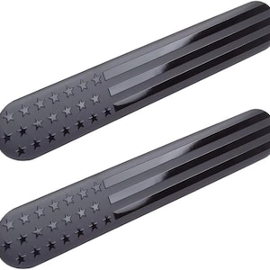 AMERICAN TACTICAL FLAG Set (2) Aluminum Matte Black/Black 3D Large Car Emblem Decal Sticker