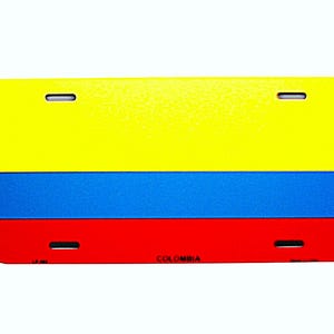 COLOMBIA COLOMBIAN FLAG Metal Car Novelty License Plate Auto tag. Bandera De Colombia