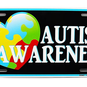 AUTISM AWARENESS Metall Auto Neuheit Nummernschild Auto tag