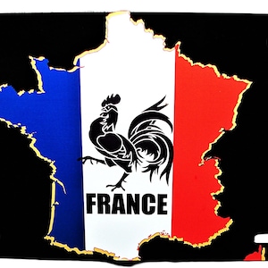 Placa de matrícula de metal para coche, diseño de gallo galo, bandera de Francia, tricolor