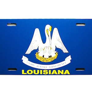LOUISIANA STATE FLAG Metal Car Novelty License Plate Auto Tag