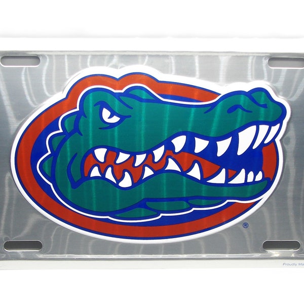 University of Florida GATORS 3D EMBOSSED Metal Car NOVELTY License Plate Auto tag