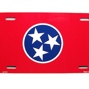 TENNESSEE STATE FLAG Metal Car Novelty License Plate Auto Tag