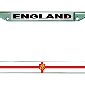 ENGLISH BRITISH ENGLAND Flag Chrome Metal Car License Plate Frame