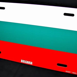 BULGARIA, BULGARIAN FLAG Metal Car Novelty License Plate Auto tag