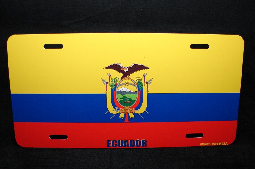 ECUADOR ECUADORIAN FLAG Metal Car Novelty License Plate Auto Tag Etsy
