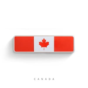 CANADA CANADIAN FLAG 3D Metal Aluminum Emblem Decal Sticker Badge Drapeau national du Canada The Maple Leaf  l&#39;Unifolié
