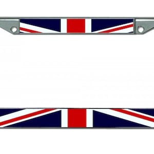 England BRITAIN BRITISH Flag UK United Kingdom The Union Jack Great Britain Flag Chrome Metal Car License Plate Frame