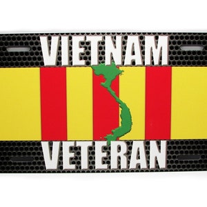 Vietnam War Veteran Vietnam Veteran Ribbon Patriotic Metal Car Novelty License Plate Auto tag