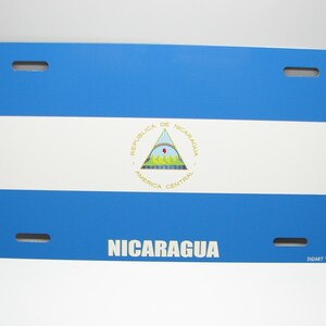 NICARAGUA NICARAGUAN Flag Metal Car Novelty License Plate Auto tag. NICARAGUAN Bandera