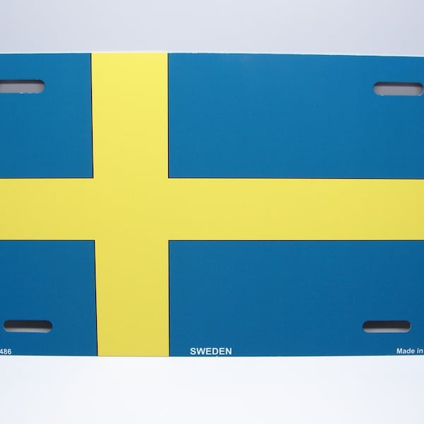 SWEDEN SWEDISH FLAG Metal Novelty Car License Plate Auto Tag