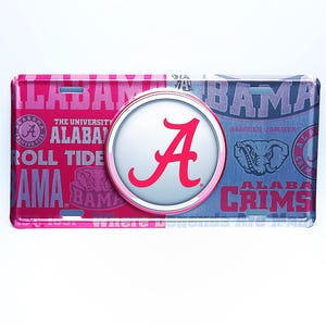 Officially Licensed BAMA University of ALABAMA Crimson Tide 3D EMBOSSED Metal Car Novelty License Plate Auto tag