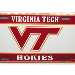 Officially Licensed VIRGINIA TECH Hokies 3D EMBOSSED Metal Car Novelty License Plate Virginia Polytechnic Institute and State University