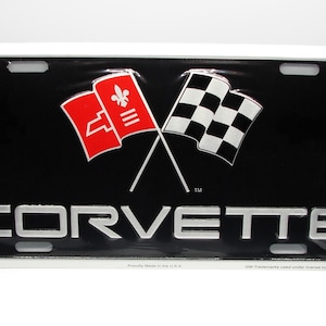 Officially Licensed CHEVY, Chevrolet CORVETTE 3D EMBOSSED Metal Car Novelty License Plate Auto tag