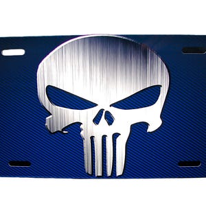 Skull Metal Car Novelty License Plate Auto tag.