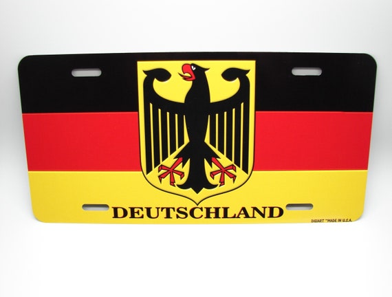 GERMAN GERMANY Flagge Metall Auto Kennzeichen Auto Tag. Deutschlandfahne,  Bundesflagge. -  Österreich
