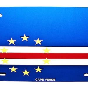 CAPE VERDE FLAG Metal Car Novelty License Plate Auto tag. Cape Verdean Flag License Plate