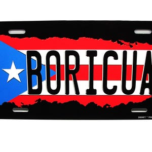 Boricua PUERTO RICO FLAG Metal Car Novelty License Plate Auto Tag. Puerto Rican Flag Car License Plate