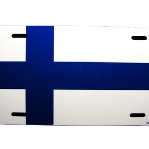 FINLAND FINNISH FLAG Metal Novelty Car License Plate Auto Tag