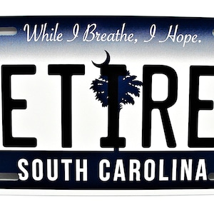 South Carolina State RETIRED Metal Car Novelty License Plate Auto tag.