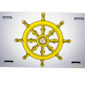 Dharma Wheel BUDDHA BUDDHISM BUDDHIST Faith Metal Car Novelty License Plate Auto tag.