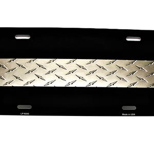 Thin Silver Line Corrections Metal Car Novelty License Plate Auto Tag