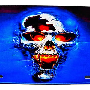 SKULL Metal Car Novelty License Plate Auto Tag