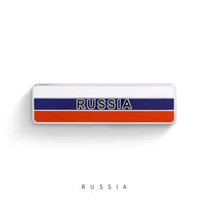 RUSSIA RUSSIAN Flag 3D Metal Aluminum Emblem Decal Sticker Badge