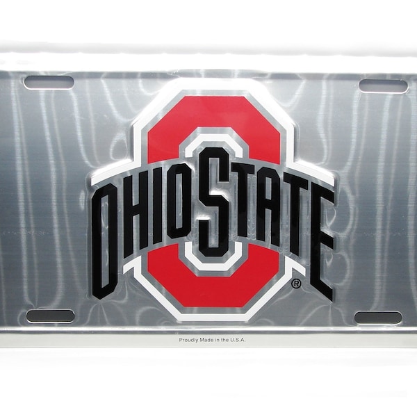 OHIO STATE Universität Buckeyes 3D GEPRÄGTES Metall-Auto-Neuheits-Nummernschild-Auto-Tag