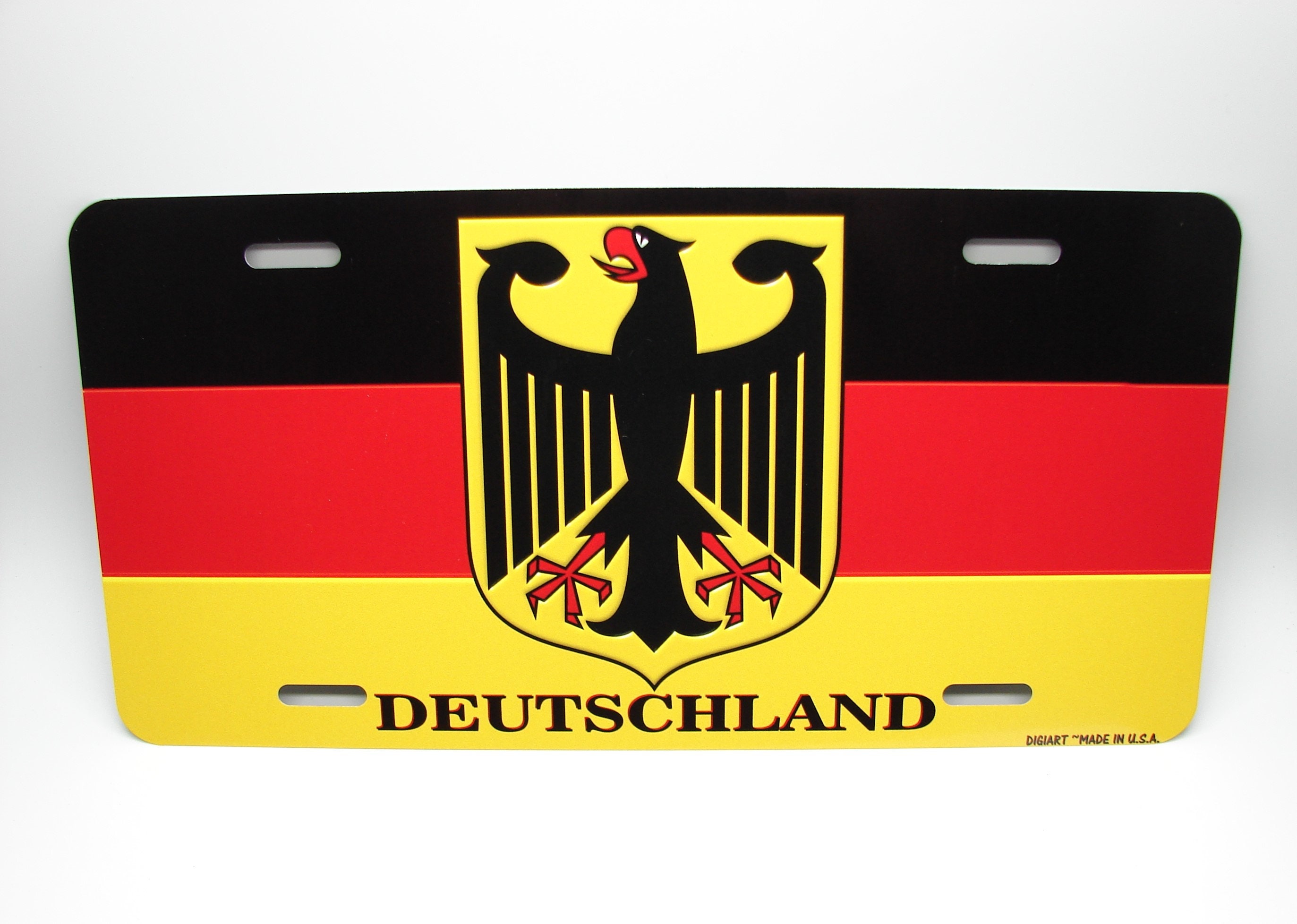 GERMAN GERMANY Flagge Metall Auto Kennzeichen Auto Tag. Deutschlandfahne,  Bundesflagge. -  Österreich