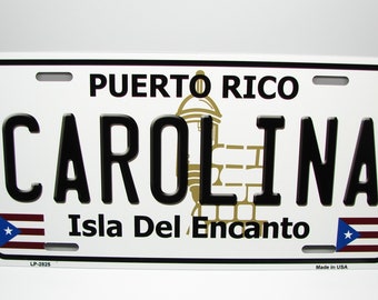 CAROLINA PUERTO RICO Isla Del Encanto Metal Car Novelty License Plate Auto Tag. Puerto Rican Car License Plate