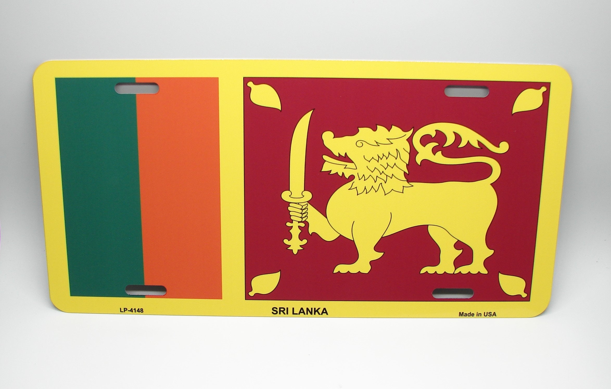SRI LANKA FLAG Metal Car Novelty License Plate Auto Tag. Sri Lankan Flag  Car License Plate 
