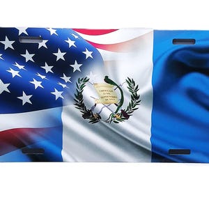 GUATEMALA Waving Flag American Flag Metal Car Novelty License Plate Auto tag. GUATEMALAN FLAG Car License Plate