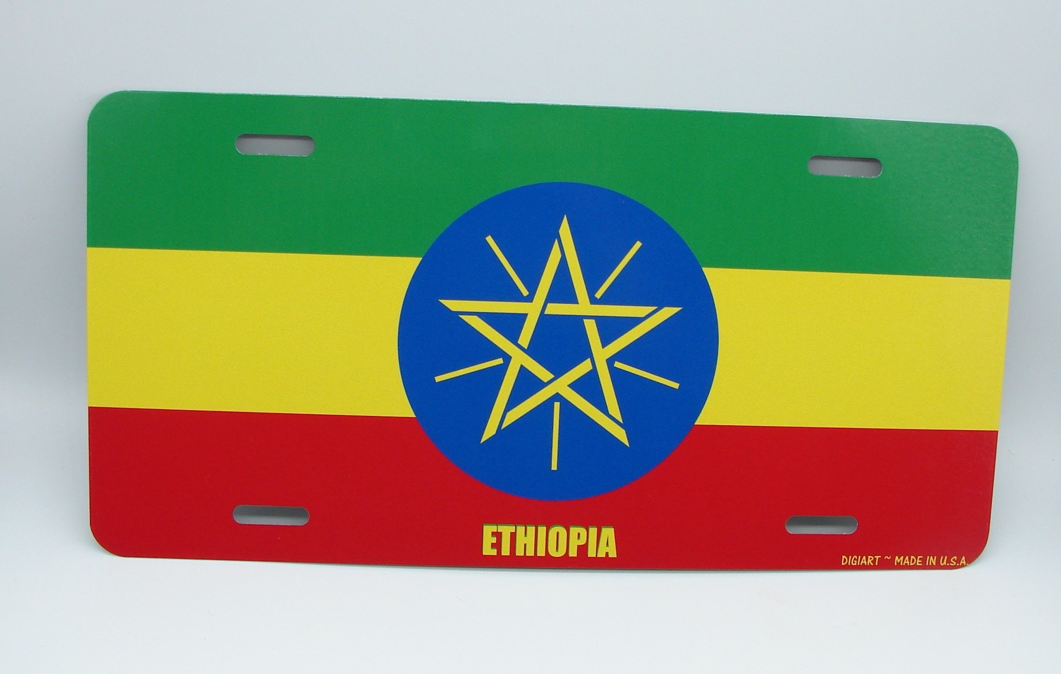 ETHIOPIA ETHIOPIAN FLAG Metal Car Novelty License Plate Auto Tag