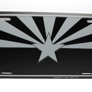 ARIZONA State Tactical Flag 3D EMBOSSED Metal Car NOVELTY License Plate Auto Tag